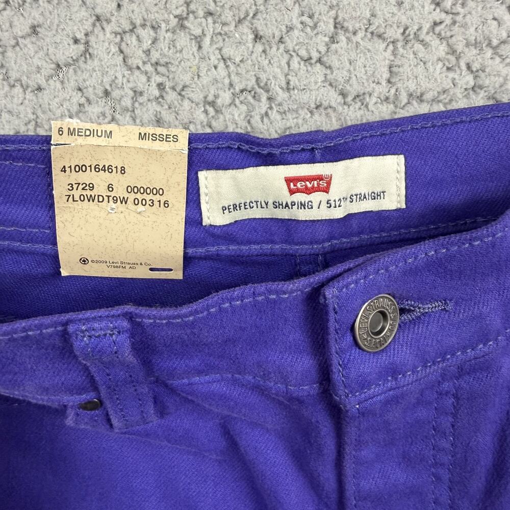 Levi’s Perfectly Slimming 512 Straight Leg Jeans Womens 6 Purple 28X32 Vintage - Picture 5 of 9